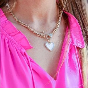 Chunky White Heart Necklace